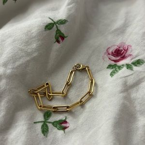 14k gold filled paper clip bracelet